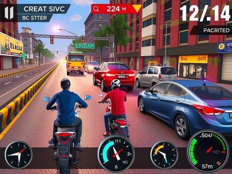 Delhi Street Racer game screenshot showing Delhi traffic